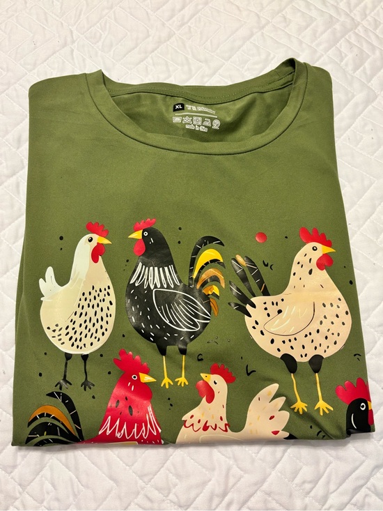 Tops - Olive Green Chicken Graphic Tee